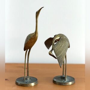 Set of Vintage Brass Cranes / Herons
